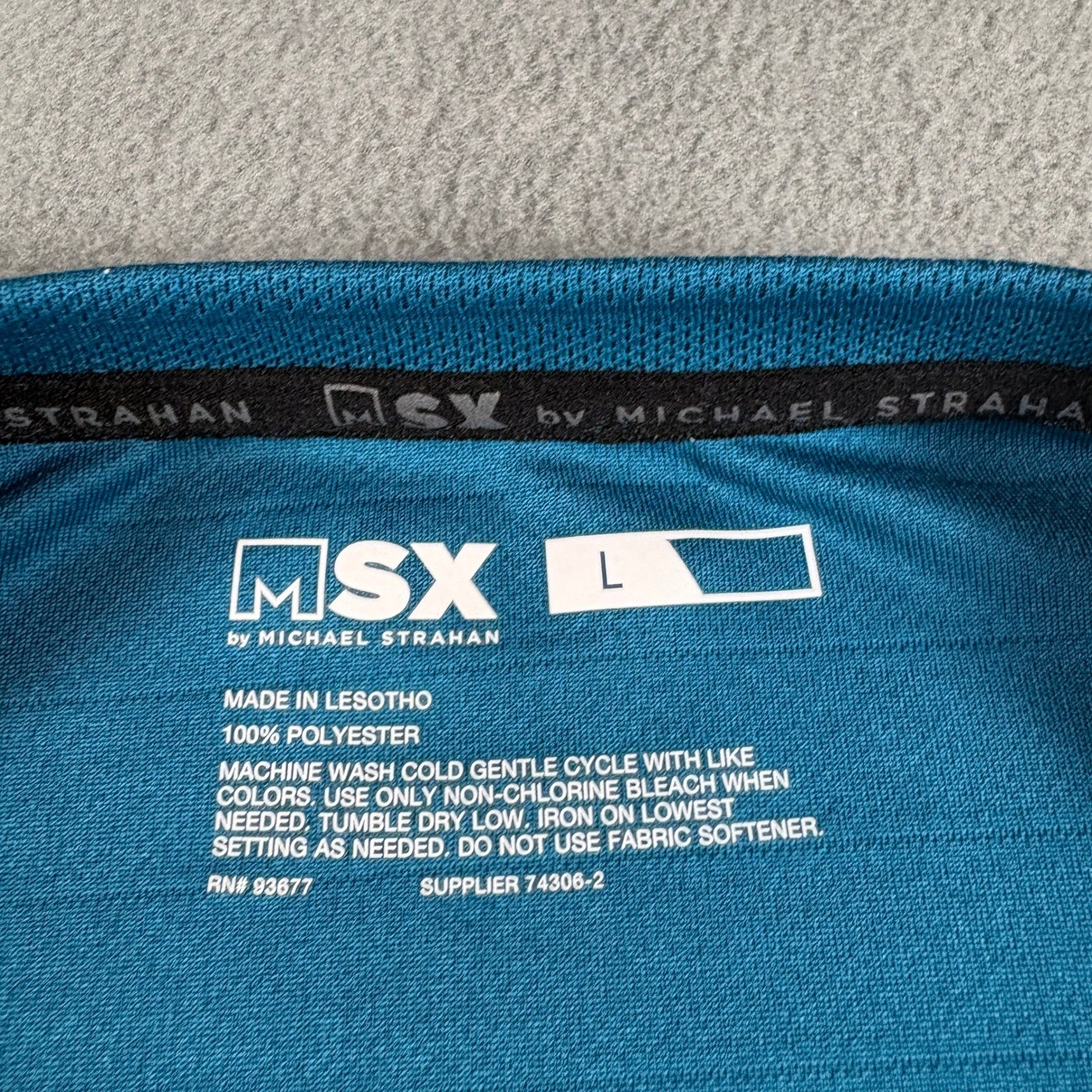 MSX by Michael Strahan Mens Teal Blue Short Sleeve Active Performance T-Shirt L gallery