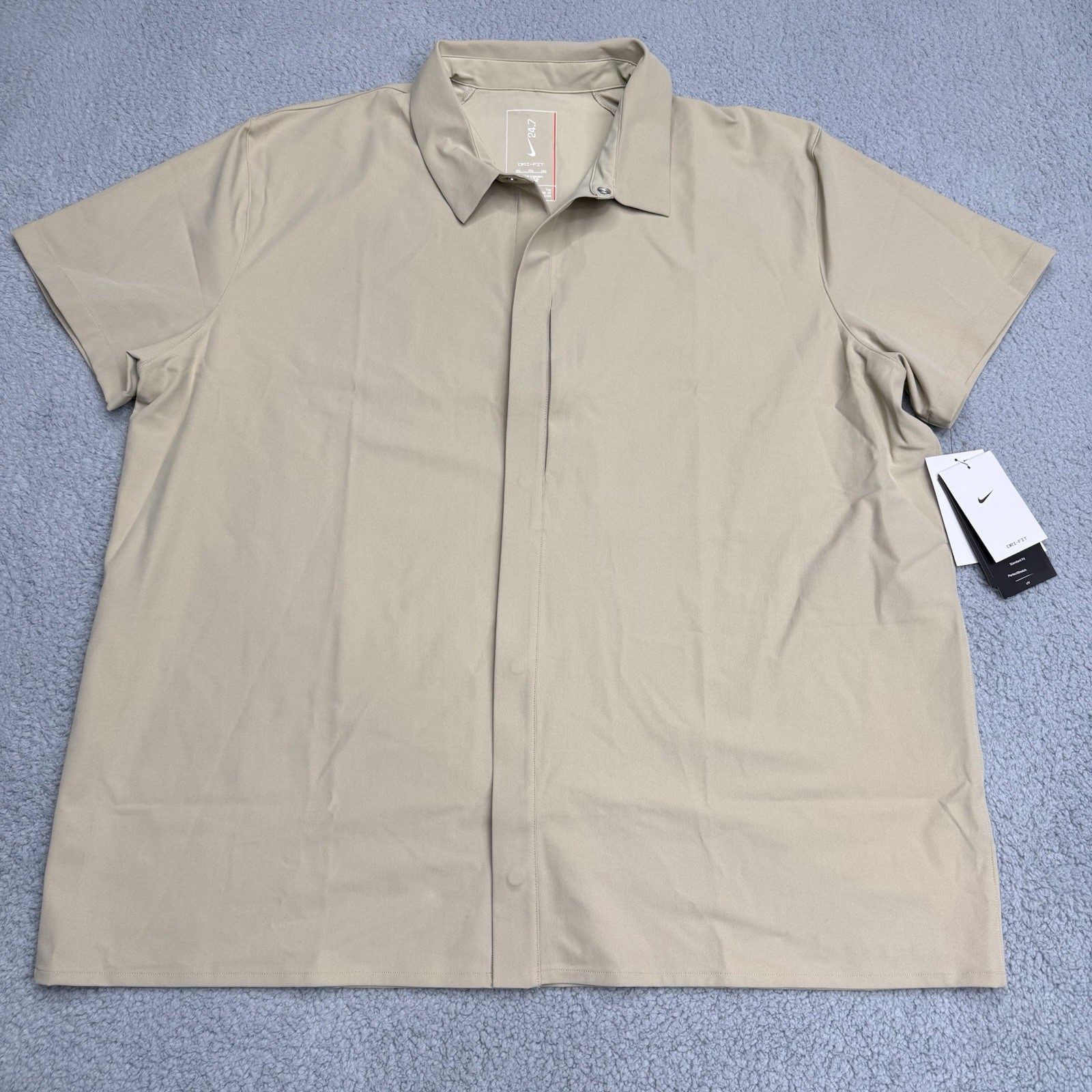 Nike Shirt Mens 2XL 24.7 Perfect Stretch Dri-Fit Top Snap Button HQ6958-253 gallery