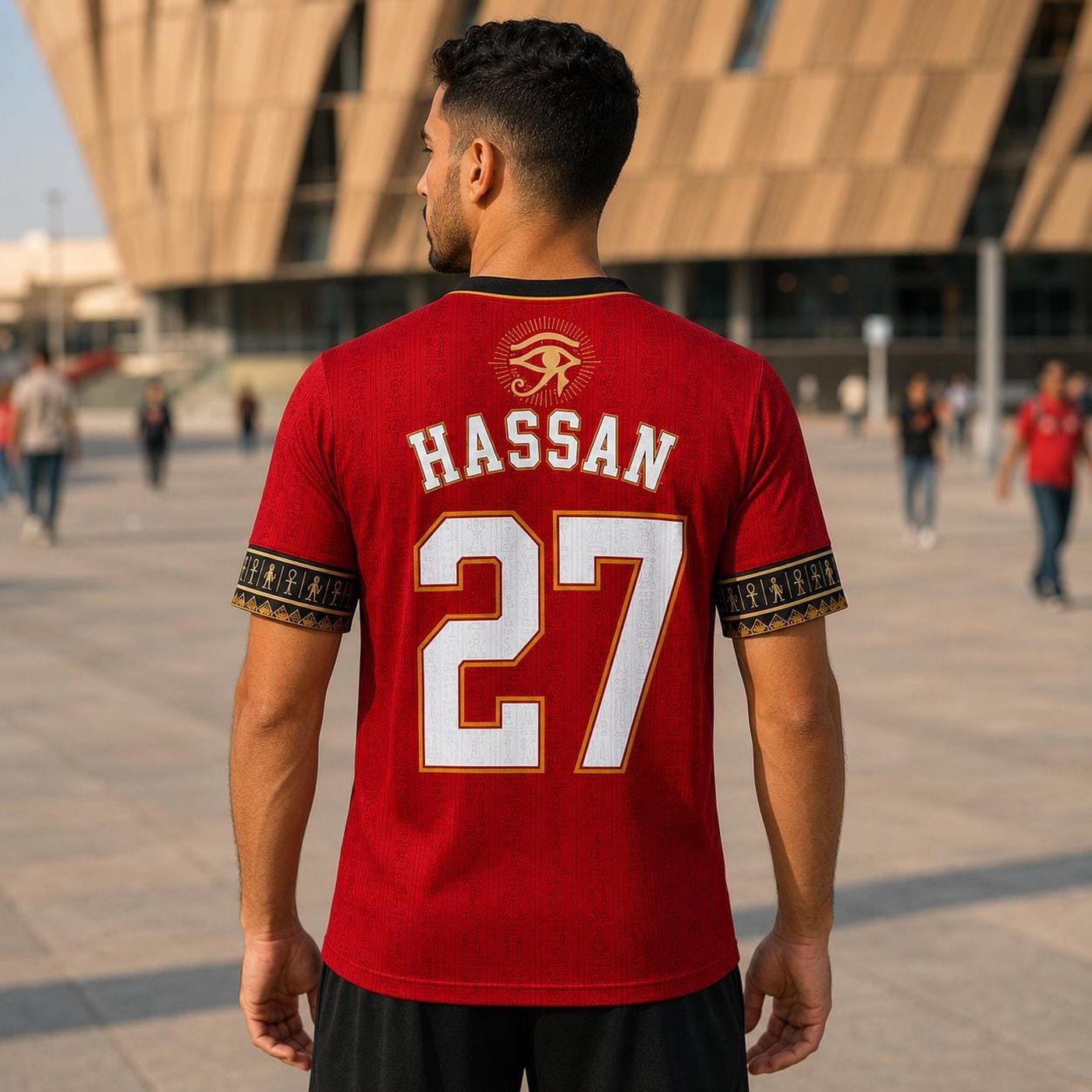 Custom Egypt Soccer Jersey, Custom Egyptian Football Shirt, Red Egypt Fan Jersey gallery