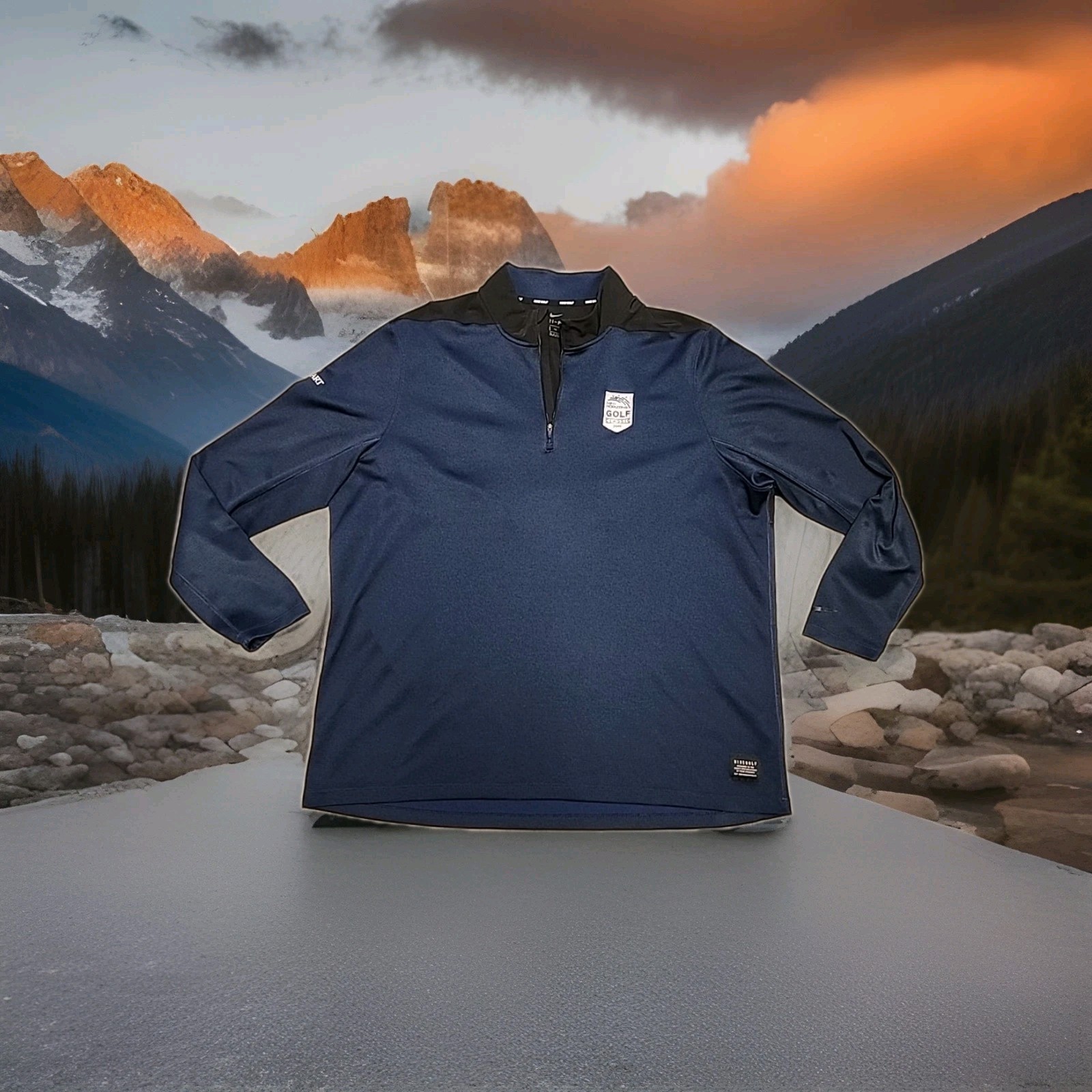 New Horizons Golf Classic 2019 Logo Blue Nike Golf 1/4 Zip Pullover Mens 2XL gallery