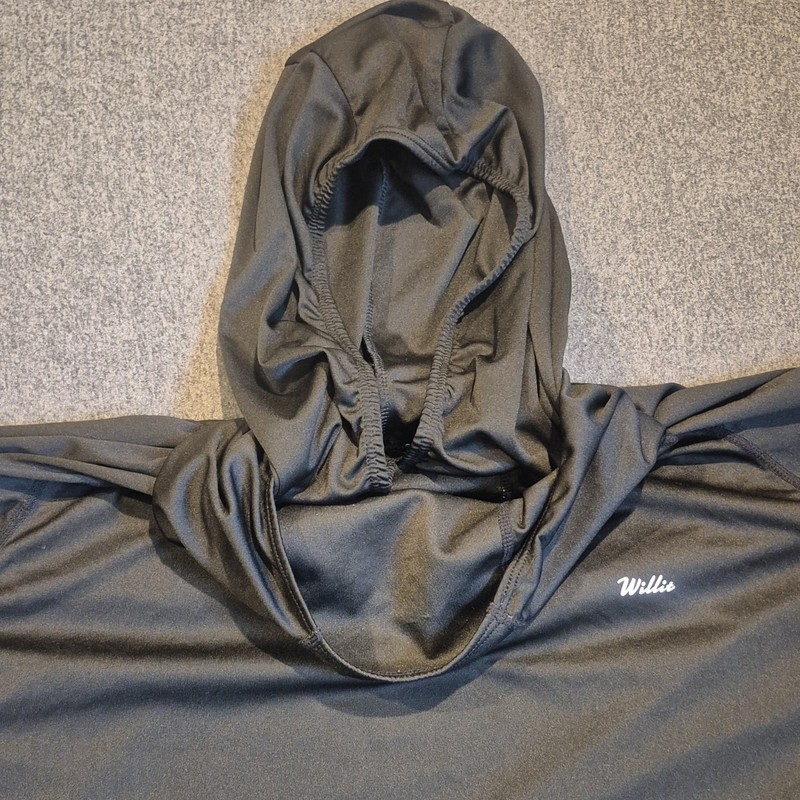 Willit Men's Black Pullover Hoodie L Polyester Long Sleeve Zippered Pockets gallery