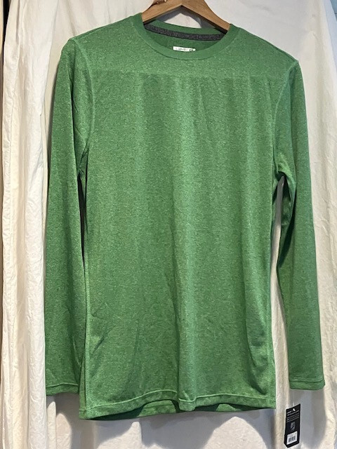 Layer 8 Performance Mens Small Qwick Dry Pine Green Heather Long Sleeve T-Shirt gallery