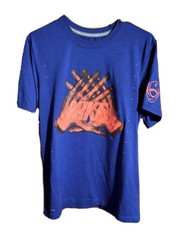 Nike Dri-FIT Mens Small S Vapor Jet X Ray Skeleton Football Gloves Blue T Shirt
