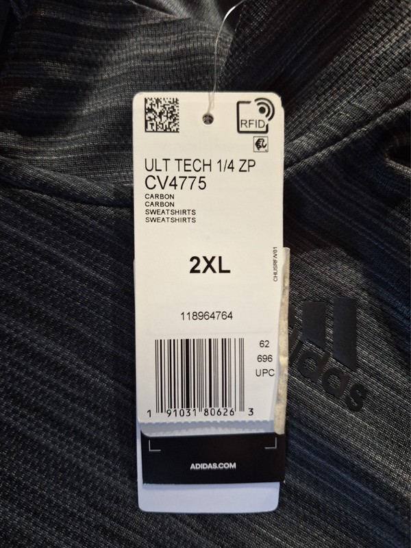 Adidas Climalite Mens Ult Tech 1/4 Zip Golf Top Pullover Swt Shirt Carbon Sz 2XL gallery