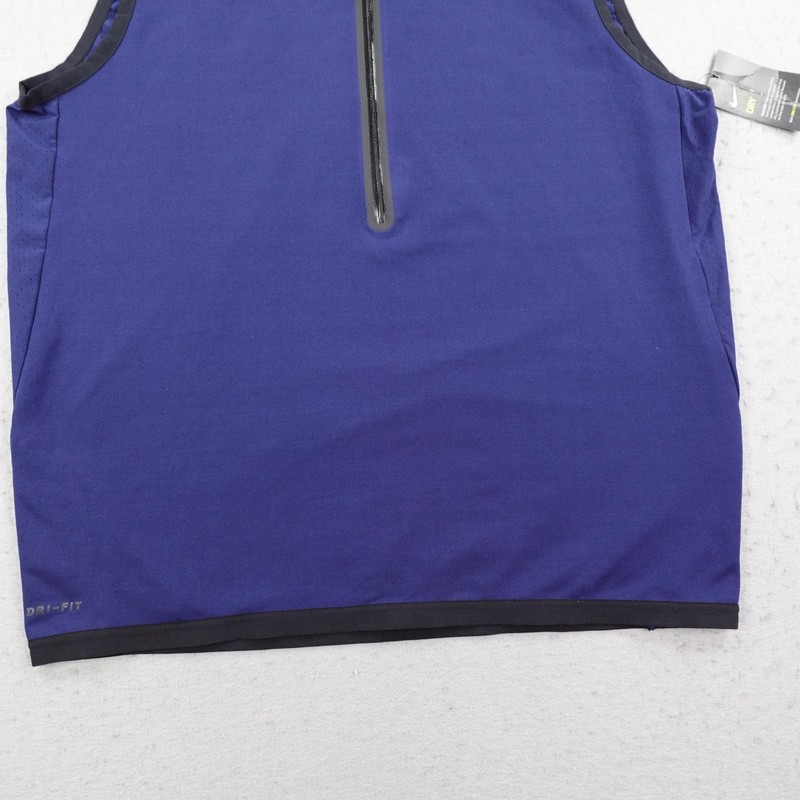 Nike Vest Mens XL 1/4 Zip Sleeveless Pullover Dri Fit Training Performance NEW gallery