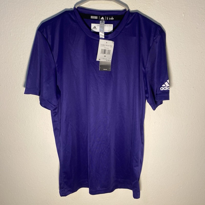 Adidas Aeroready Clima Tech Tee Mens Crew Neck Purple Short Sleeve Medium NWT gallery