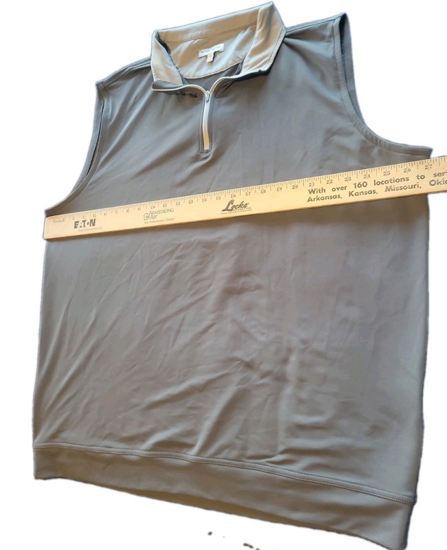 Peter Millar Pullover Mens 2XL Galway Quarter Zip Golf Vest Gray Performance XXL gallery