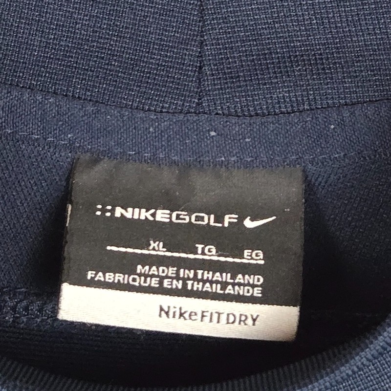 VTG NIKE GOLF Size XL Mens Performance Mock Neck Polo Shirt Short Sleeves Blue gallery