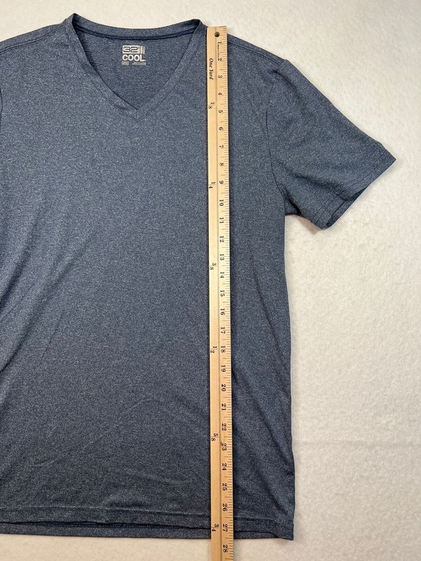 32 Degrees Cool Men's T-shirt Heather Blue V- Neck Short Sleeve Small gallery