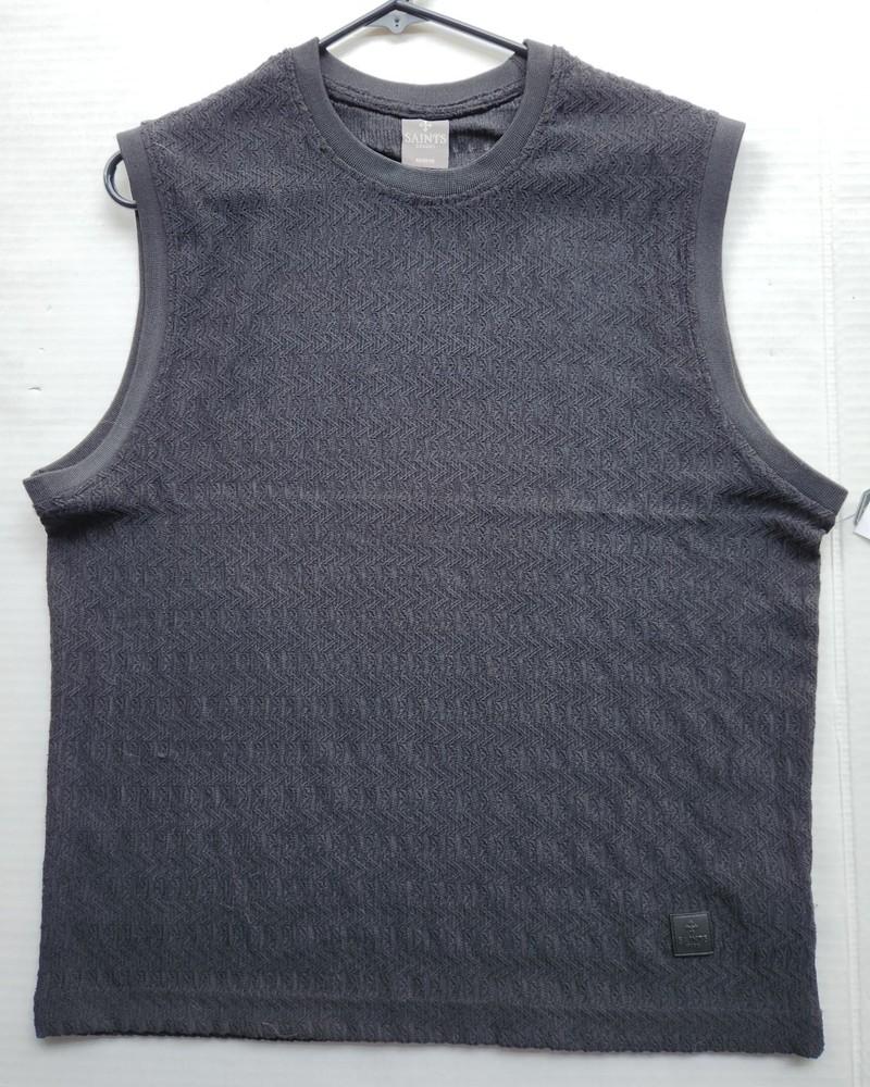 Saints Studio Men's Apparel Black See-Thru Tank Top - Size: Medium