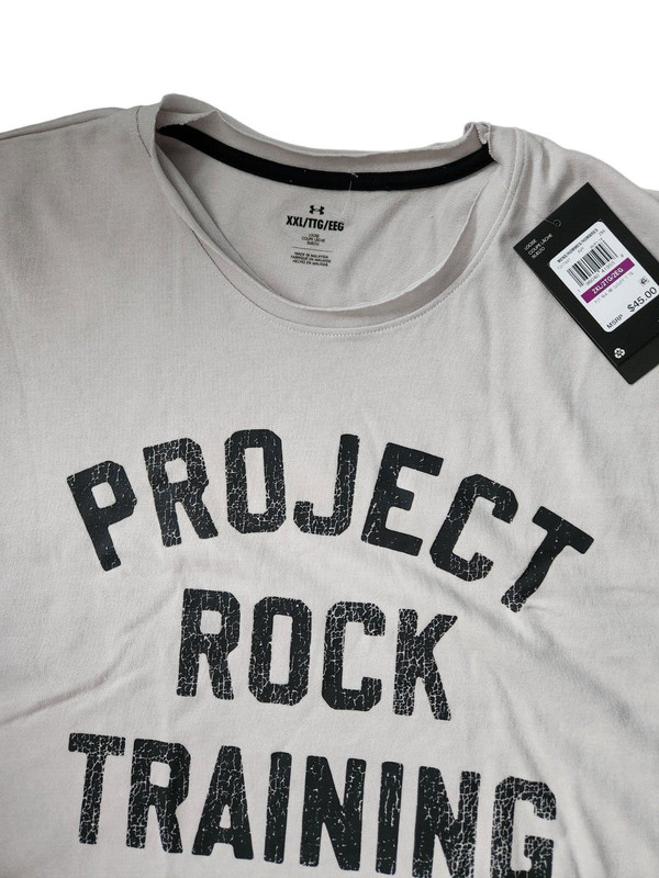 Under Armour Project Rock Training Cutoff Shirt Gray Men’s Size 2XL NWT gallery