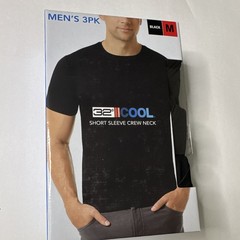32 Degrees Cool Men’s 3-Pack Quick Dry Stretch Crew Neck T-Shirts Black M