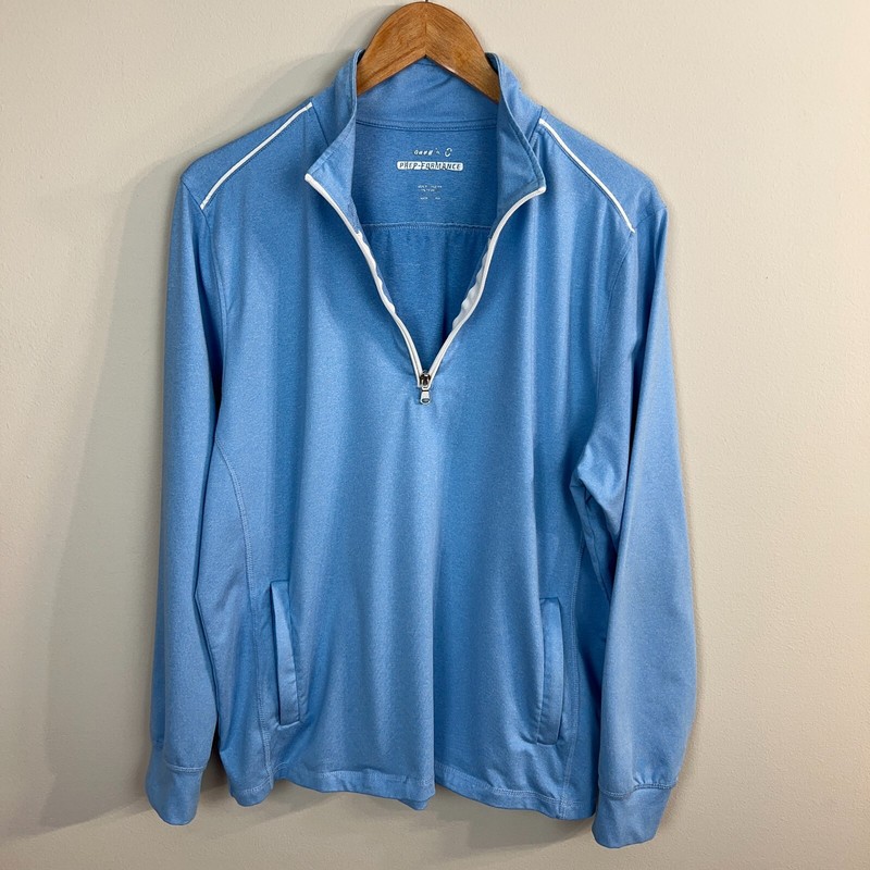 Johnnie-O 1/4 Zip Pullover Prep-Formance Mens Medium Blue Stretch Long Sleeve M gallery