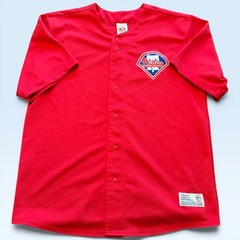 Philadelphia Phillies Jersey Mens XL Red MLB Baseball Button Front True Fan
