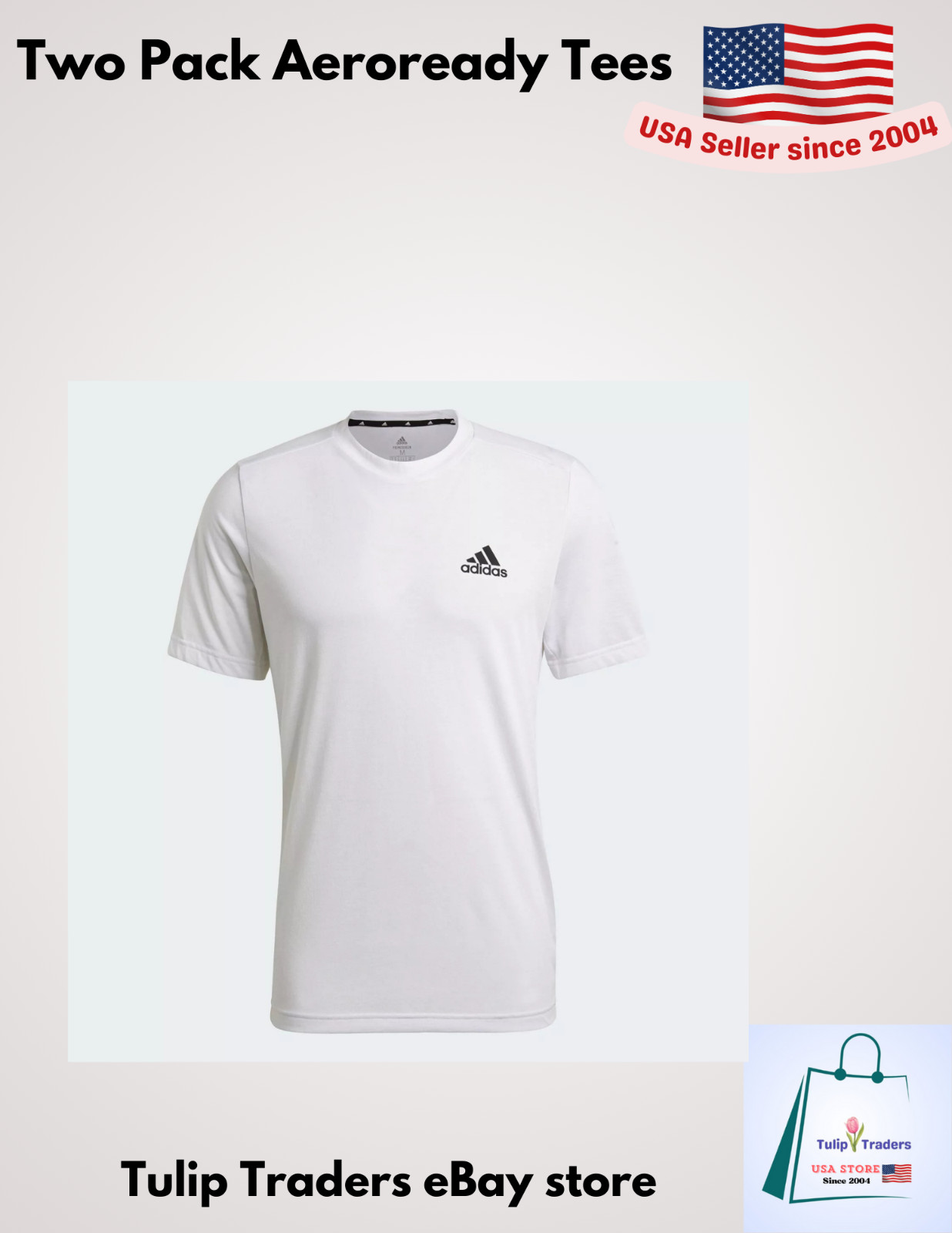 Two pack Adidas Men AEROREADY Sport Tee football basketball Activewear Gym Sze M gallery
