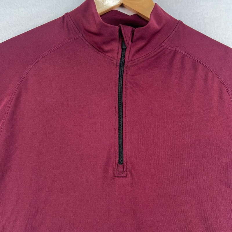 01.ALGO Performance 1/4 Zip Pullover Mens Medium Dark Red Maroon Quick Dry UV gallery