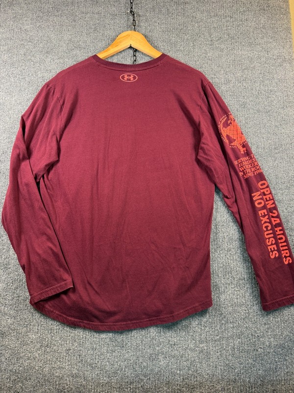 Under Armour Project Rock Iron Paradise Long Sleeve Shirt Mens L Burgundy Crew gallery