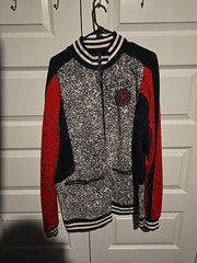 Puma/Fly Paper Full Zip Up Sweatshirt Pattern Red/Black/White