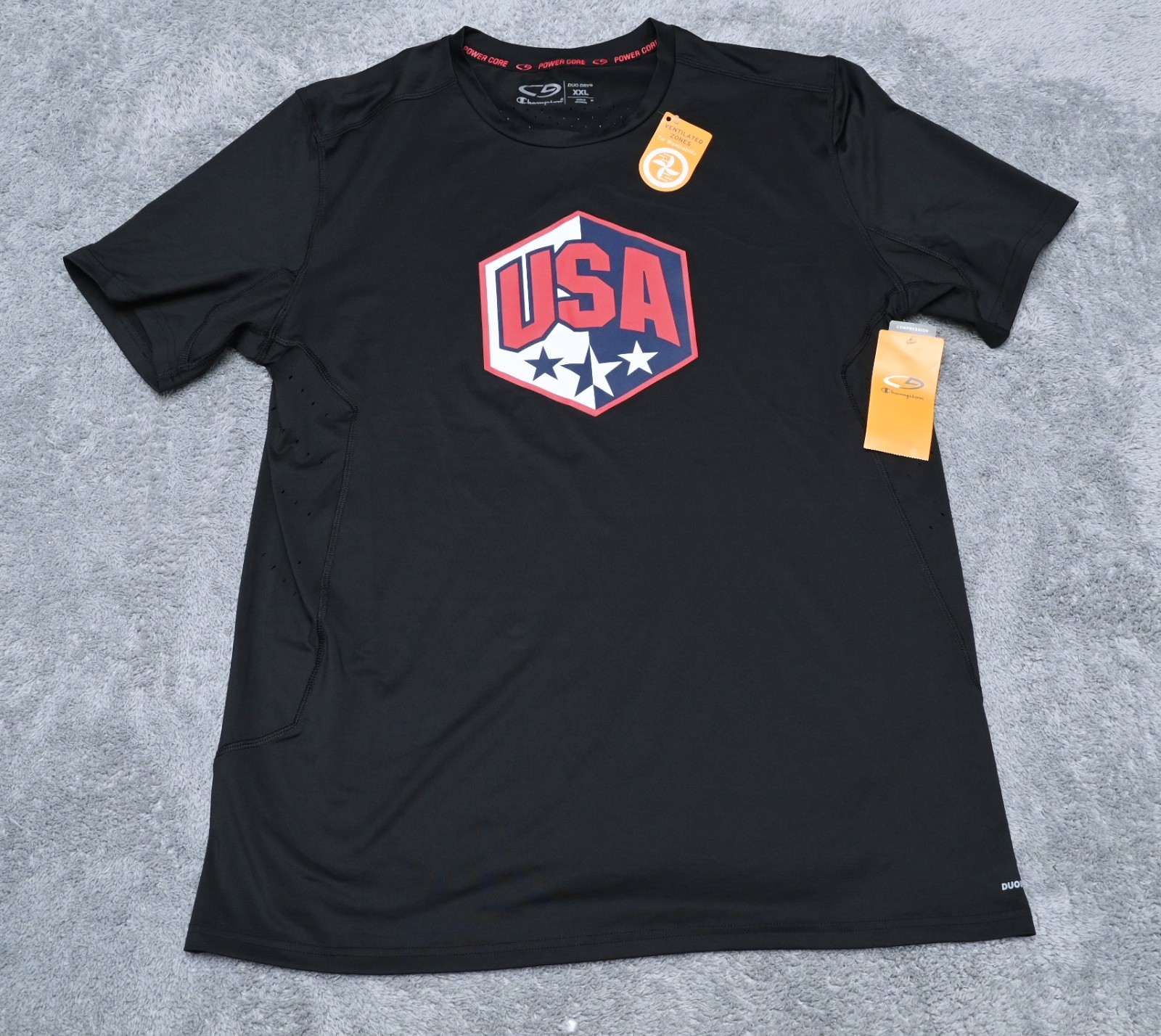 Champion Duo Dry® Size XXL Power Core Men's Black Polyester & Spandex Shirt NWTS gallery