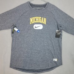 Michigan Wolverines Nike Stadium Long Sleeve Shirt Heavyweight Grey Mens XXL