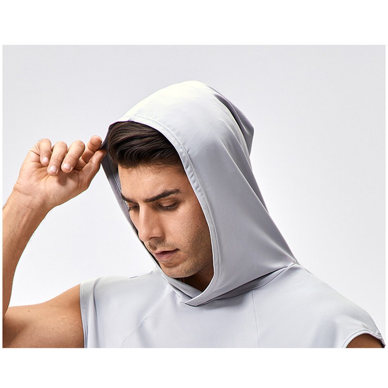 Men Sports Fitness Vest Quick Dry Breathable Running Gym Summer Hooded Tops gallery
