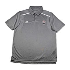 Adidas NC State Wolf Pack AeroReady Dry Tech Mens Large Grey Team Issue Polo