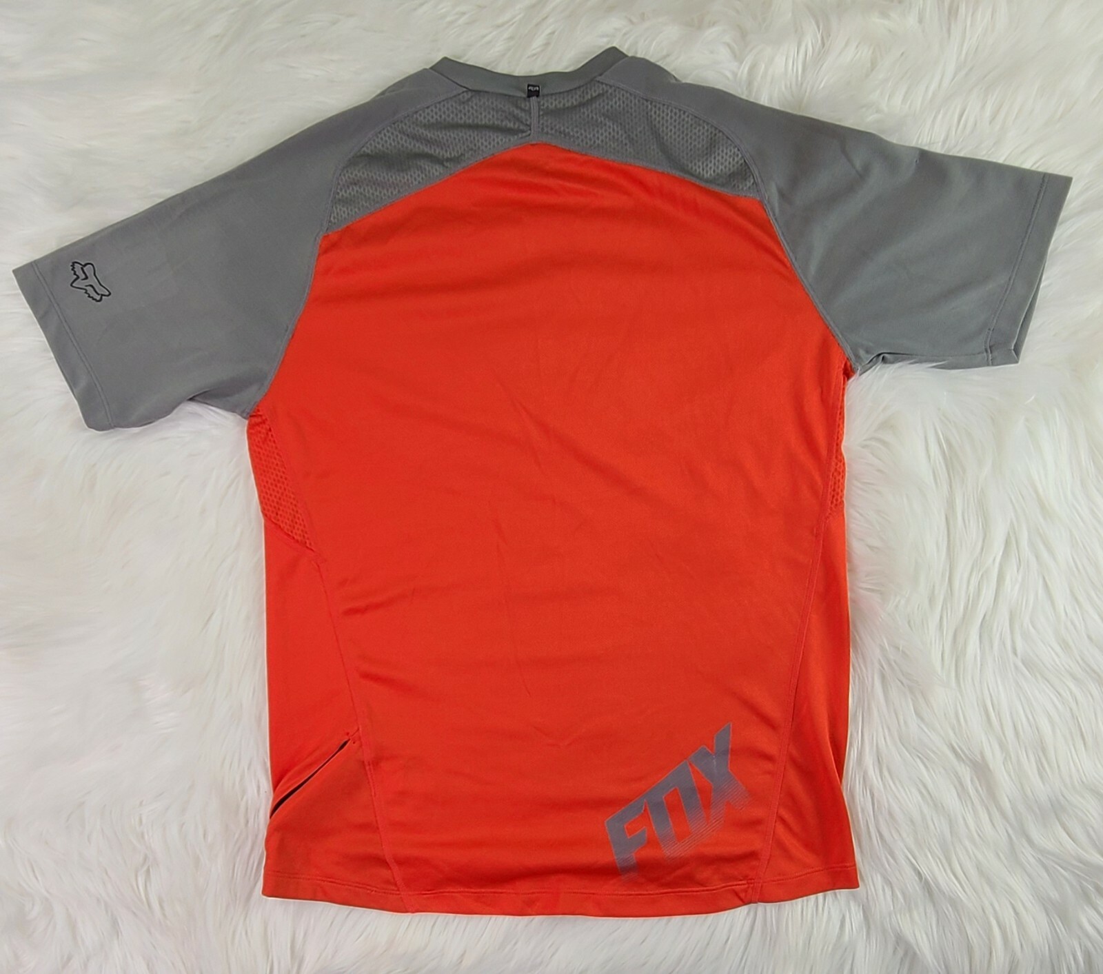 Fox Team Indicator. Shirt V Neck Pullover Gray Red Corner zip (S) gallery
