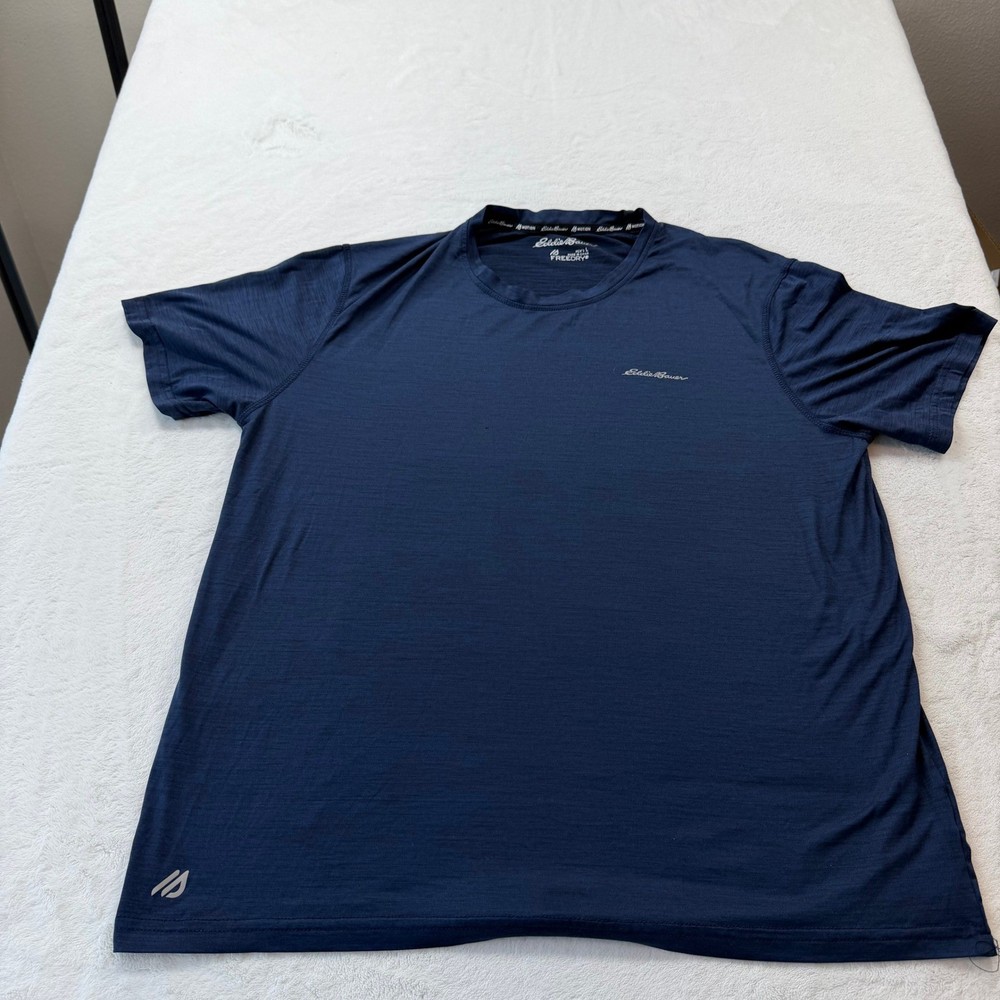 Eddie Bauer Motion Tee Mens Large Navy Blue Good FreeDry Performance Shirt