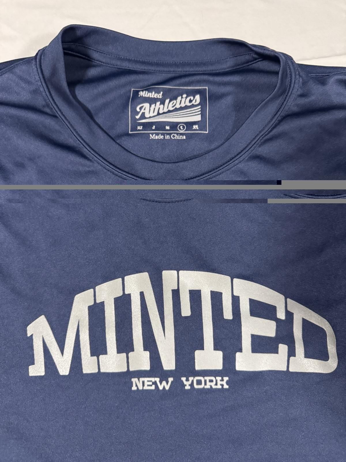 Minted Athletics Men’s L Blue Short Sleeve Lightweight Polyester Run Club Tee gallery