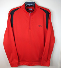 Callaway 1/4 Zip Long Sleeve Golf Pullover Men’s XL Red Stretch Comfort