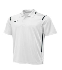 NEW Nike Men’s Team Gameday Polo #658085 in WHITE with Black Accents SIZE SMALL