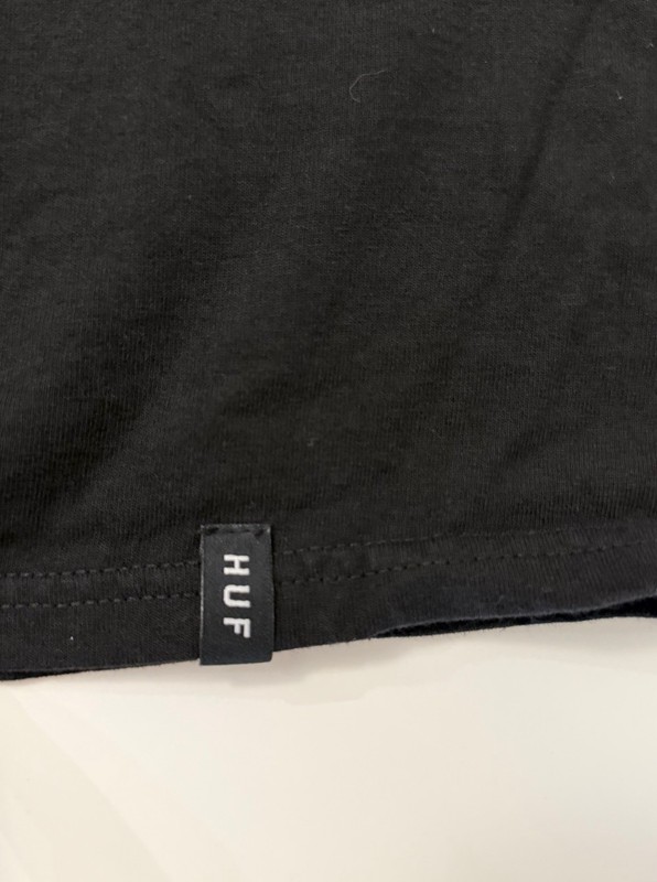 HUF SF box logo script cursive red velvet black velour flocked sz M gallery
