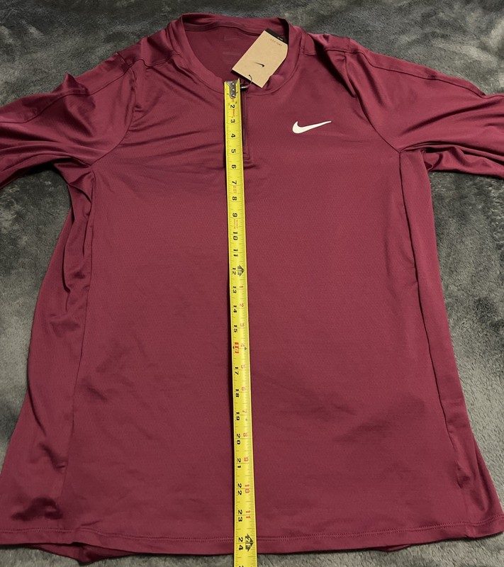 LARGE Nike Men's 1/2 Zip Shirt Pullover Football Shirt Top LS Burgundy gallery