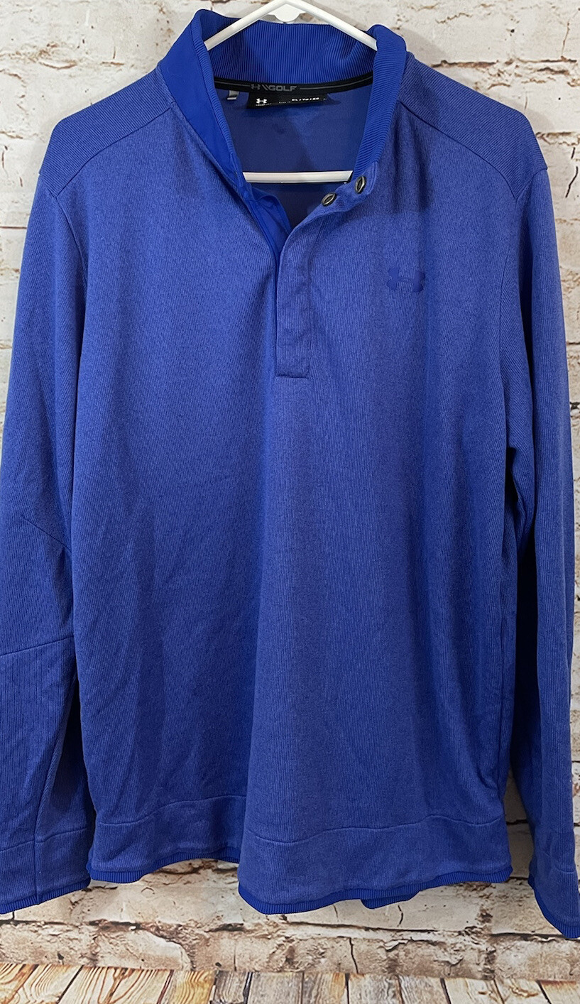Under Armour GOLF pullover sweater fleece mens XL half snap SHIRT 1329832 storm gallery