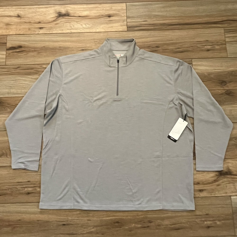 Men's OOBE Davis 1/4 Zip Pullover SZ 4XL Silver Gray Hydrovent Polyester