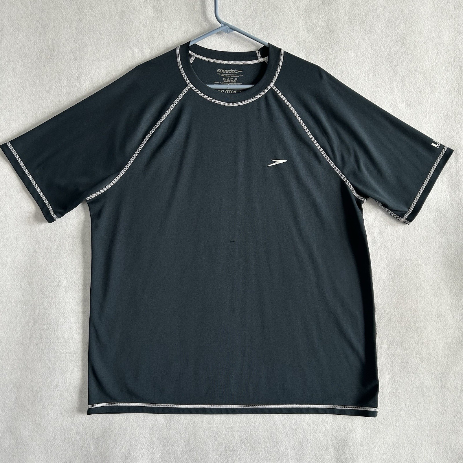 Speedo Size XXL Mens Navy Blue Athletic Short Sleeve Performance T-Shirt gallery