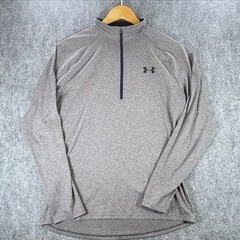 Under Armour Pullover Shirt Mens M Grey Quarter Zip Heatgear Loose
