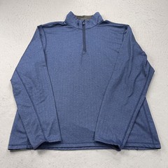Greyson Golf Jacket Mens XL Blue Herringbone Tate 1/4 Quarter Zip Pullover