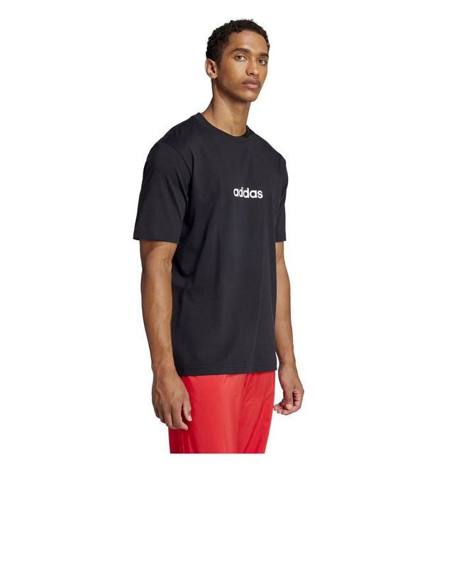Mens Adidas Black Linear Single Jersey Cotton Casual T-Shirt gallery