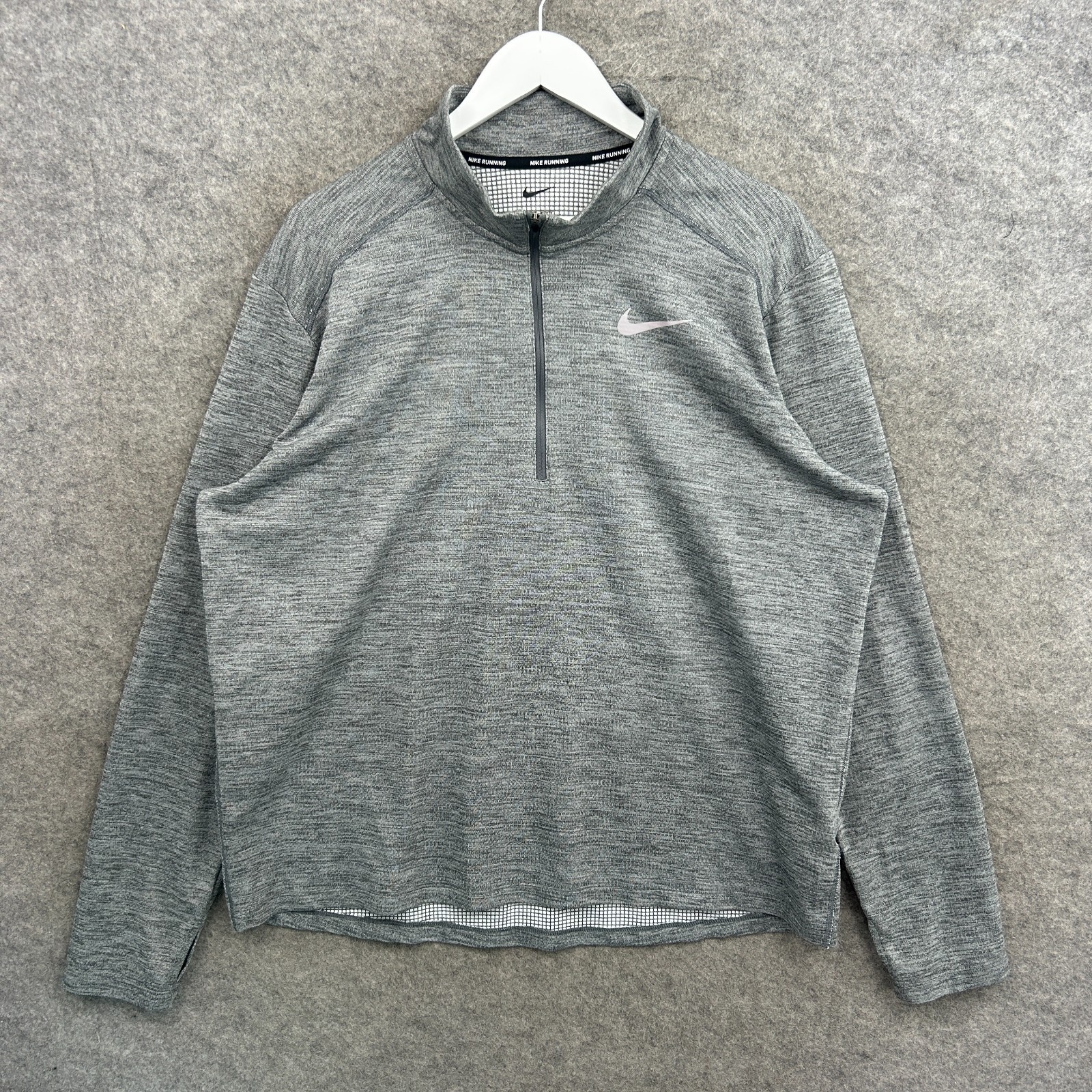 Nike Jacket Mens XL Grey Dri Fit Running Pacer Future 1/4 Zip Running Top Gym gallery