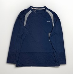 Reebok Hydromove Performance Long Sleeve Navy Blue Athletic Top Mens Size Large