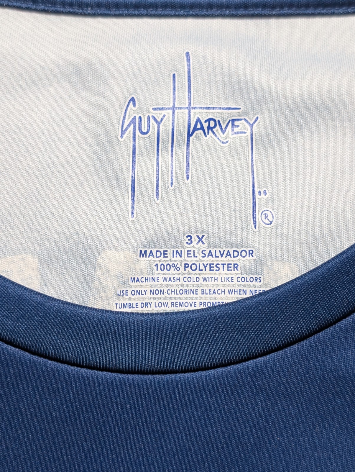 Guy Harvey Patriotic Blue Marlin Long Sleeve Performance Fishing Shirt Mens 3XL gallery