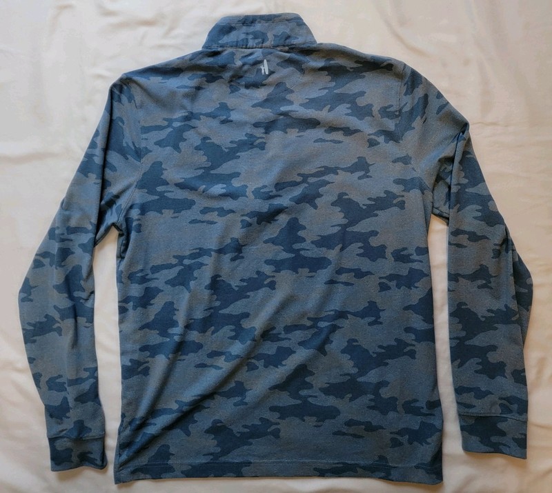Johnnie O Slate Blue Camo 1/4 Zip Pullover Long Sleeve Shirt Men's M Golf Beach gallery