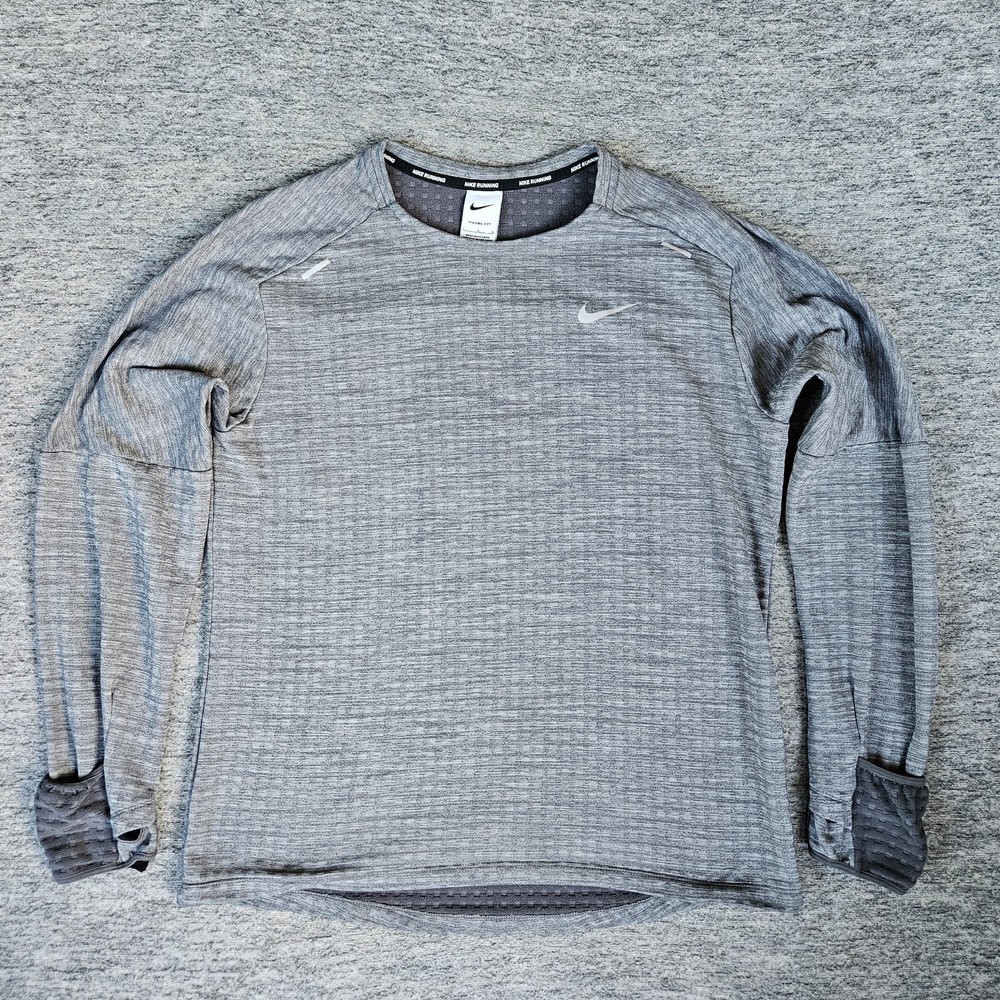 Nike Therma-Fit Repel Element Running Long Sleeve Shirt Gray Sz Large DM1169-068