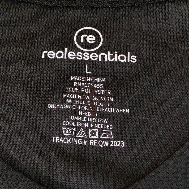 Real Essentials Mens Size Large Black Short Sleeve V Neck Athletic Tee New gallery