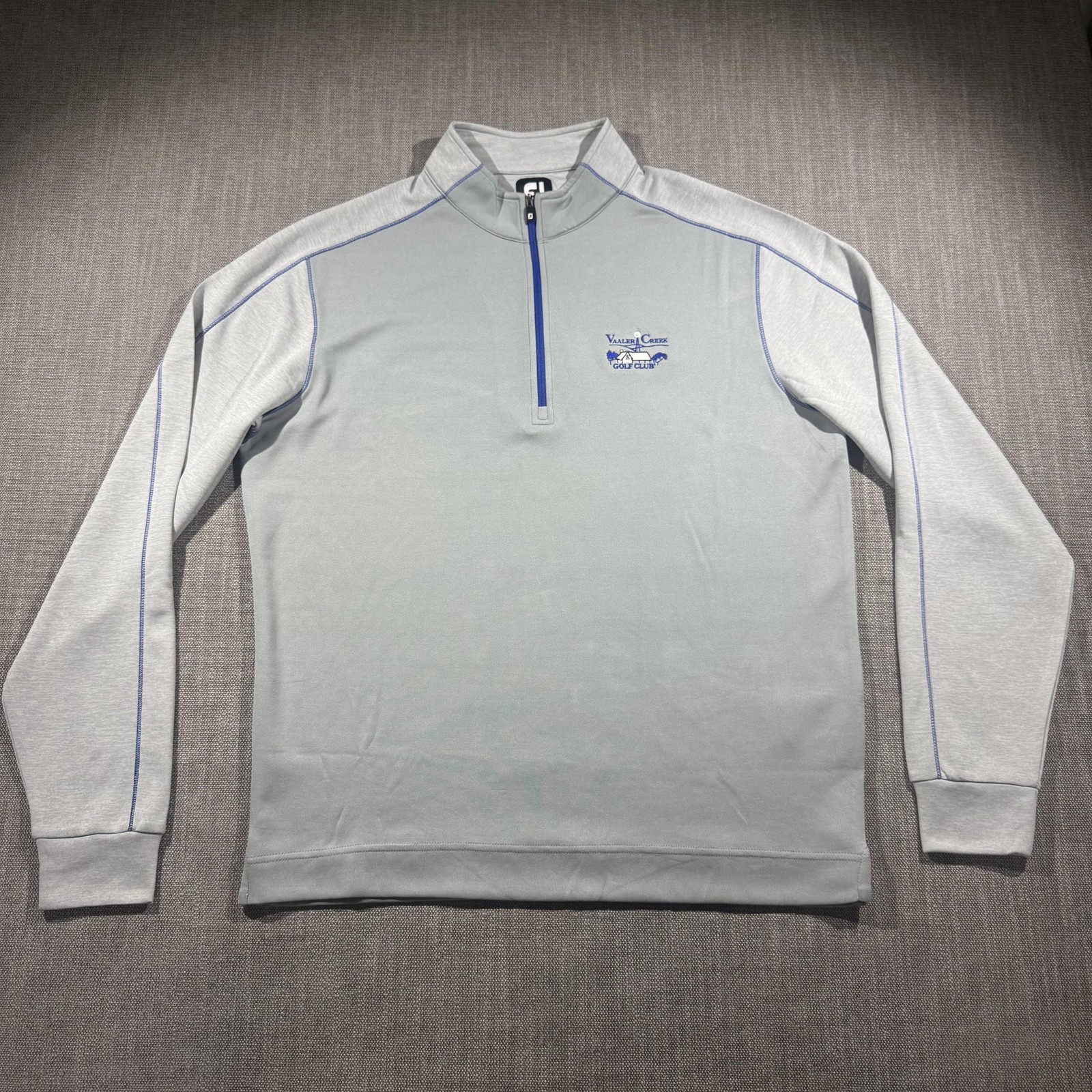 FootJoy Sweater Mens Large Gray 1/4 Zip Vaaler Creek Golf Pullover Performance gallery