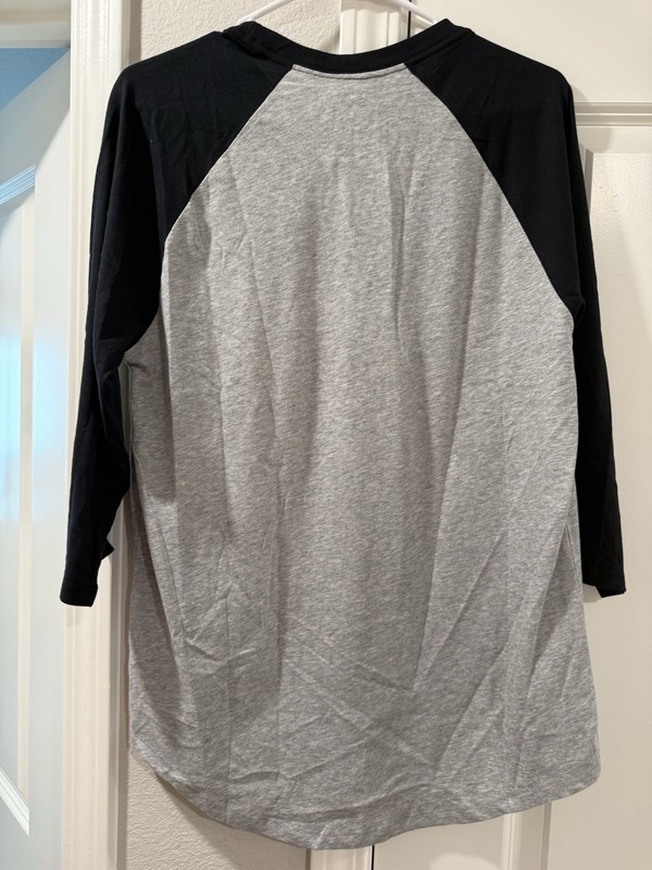 Nike Dri-Fit Medium 3/4 Sleeve Baseball Gray/Black Raglan shirt CJ1617-063 NWT gallery