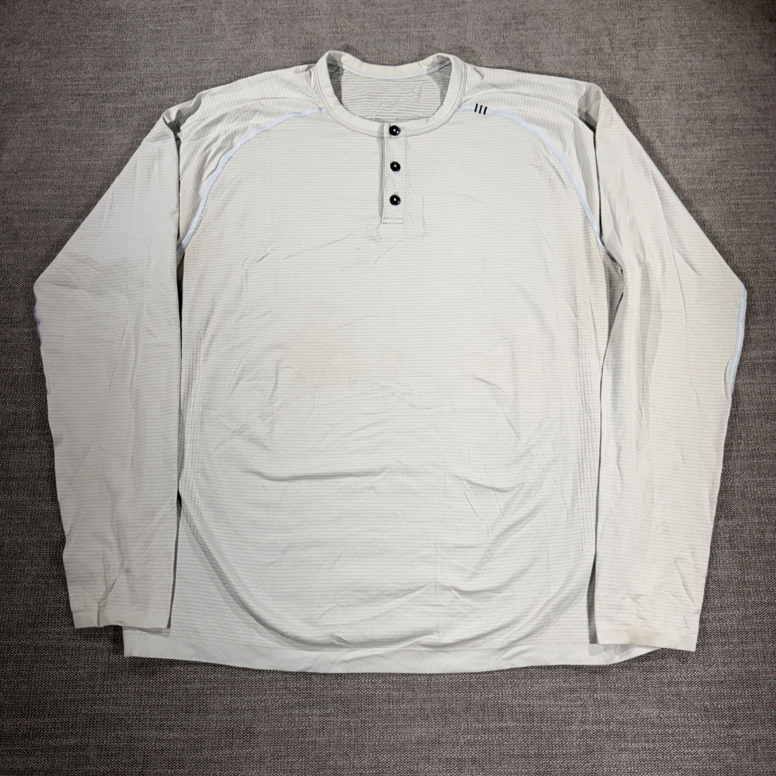 Lululemon Metal Vent Tech Henley Mens XL Grey Green Good Long Sleeve Activewear gallery