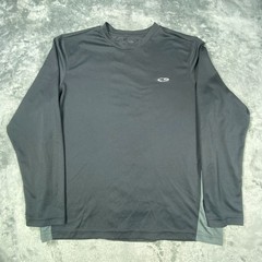 C9 By Champion Duo Dry Men Shirt L Black Gray Stripe Pullover Stretch Activewear