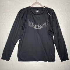 Brooks DriLayer PR Long Sleeve Running Shirt XL Black Wings Graphic Gorpcore